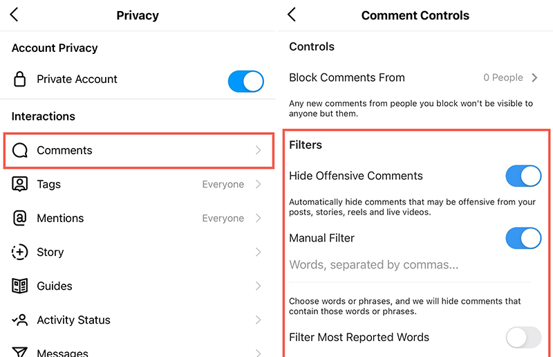 How Instagram Comment Filters Work